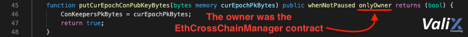 Figure 11. The owner of the EthCrossChainData contract was the EthCrossChainManager